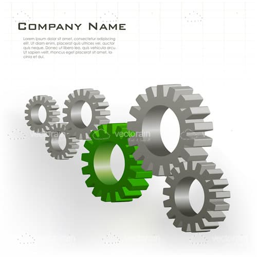 Gears Set with Sample Text